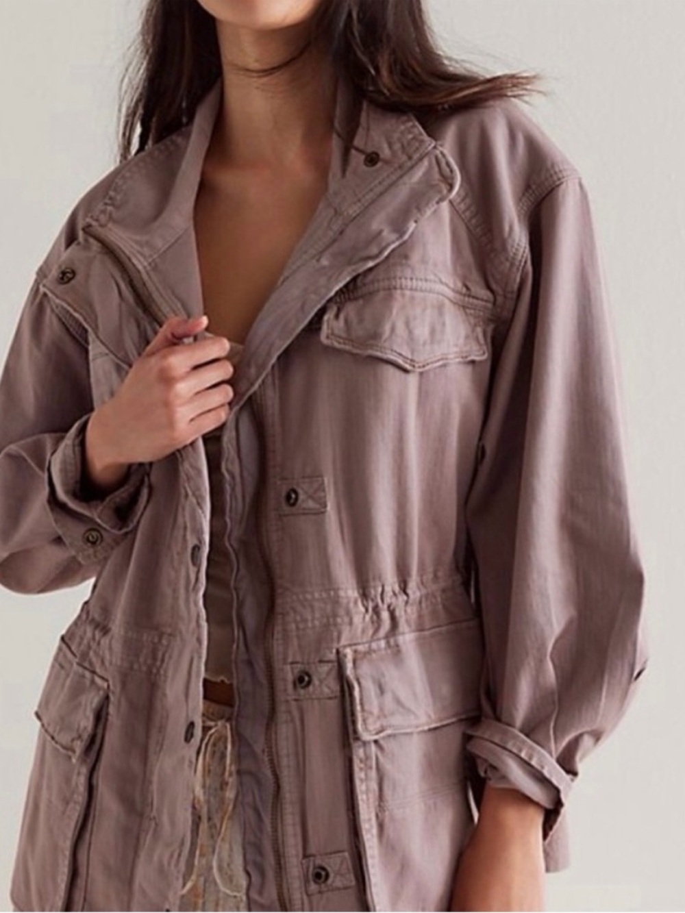 NWOT Free People Arya Utility Jacket in Cashmere Size Large